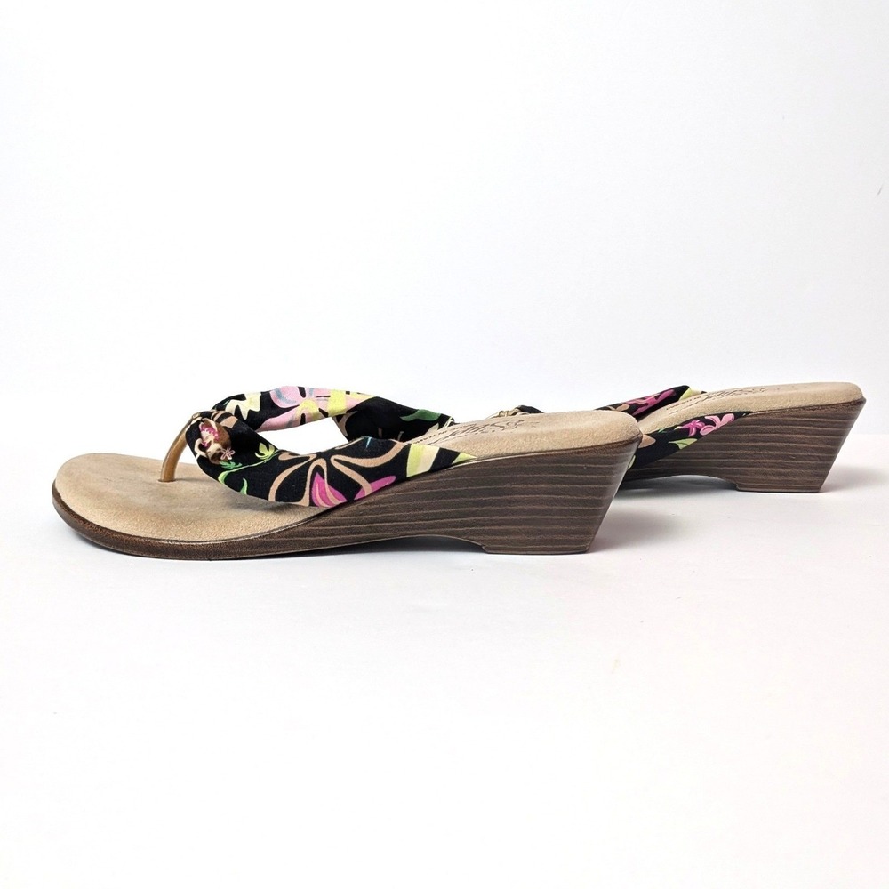 Island Slipper Floral Wedge Flip Flop Sandals Made in Hawaii Resortwear Sz 7 - Picture 7 of 12